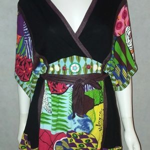 African Print Rayon Tunic by TALLISSIME Sz L